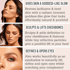 Bellamianta Illuminating Bronzing Powder Key Benefits - Gives skin a goddess-like glow, sculpts & lifts cheekbones, defines & opens eyes