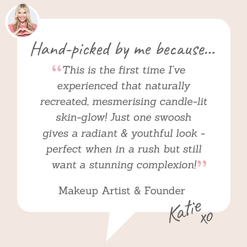 Dome Beauty Luminary Glow Powder Highlighter – Hand-picked by Katie for a radiant, candle-lit glow in one quick swoosh.