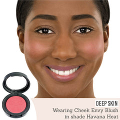 Dome Cheek Envy Blush in shade Havana Heat results on deep skin