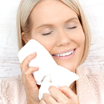 Remove balm using soft circular motions with fluffy side