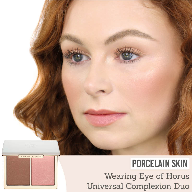 Eye of Horus Universal Complexion Duo on porcelain skin