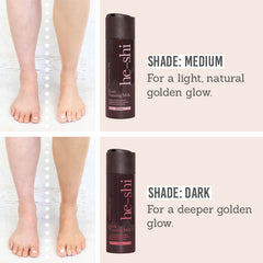 He-Shi Gold and Dark Tanning Milk before and after results