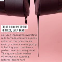 He-Shi Gold and Dark Tanning Milk guide colour
