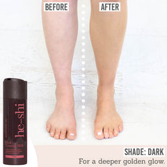 He-Shi Dark Tanning Milk in Dark before and after results