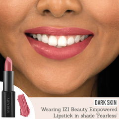 IZI Beauty Empowered Lipstick in Fearless on dark skin