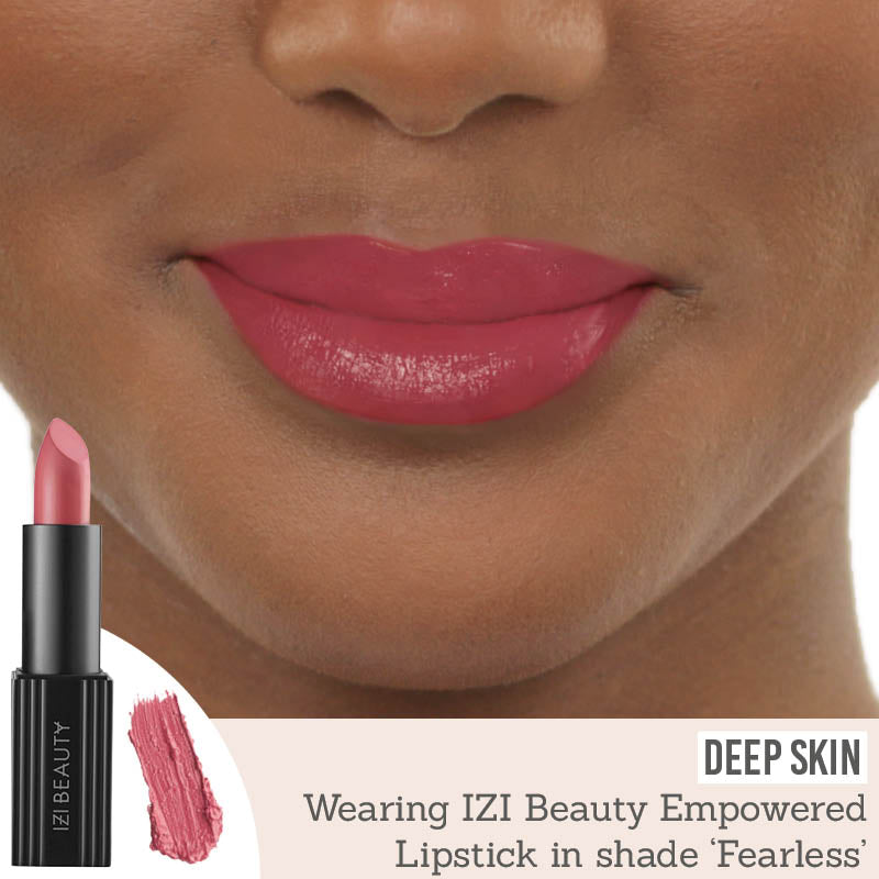 IZI Beauty Empowered Lipstick in Fearless on deep skin