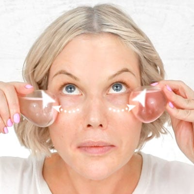 Sweep along top of cheekbones up towards temples