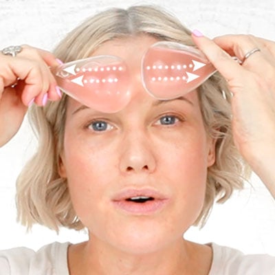 Sweep across your forehead, from the centre outwards