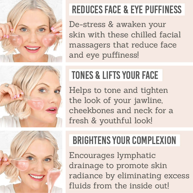 Jenny Patinkin Cryo Glow Globes - Key Benefits: reduces face & eye puffiness, tones & lifts your face, brightens your complexion