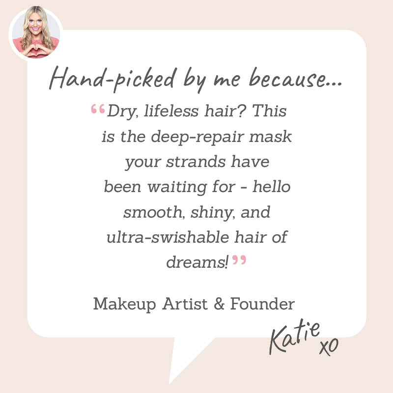 Keranique Follicle Strengthening Deep Hair Repair Mask - hand-picked by makeup artist Katie for its ability to transform damaged hair into smooth, shiny and bouncy hair of dreams.
