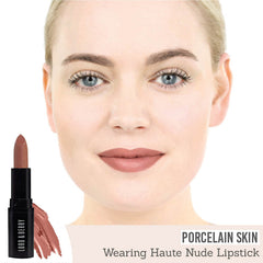 Lord & Berry ABSOLUTE Lipstick in shade 'Haute Nude' on porcelain skin