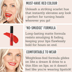 Lord & Berry Timeless Kissproof Lipstick in Bold Red - Key Benefits: must-have red colour, 'no-smudge' formula, comfortable to wear