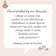 Hydraboost Lip Lover Lipstick in Spiced – Hand-picked by Makeup Artist Katie for a warm, nourishing nude that enhances lips with a silky finish.