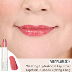Mii Cosmetics Hydraboost Lip Lover Lipstick in Spring Fling on porcelain skin