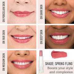 Mii Cosmetics Hydraboost Lip Lover Lipstick in Spring Fling on different skin tones