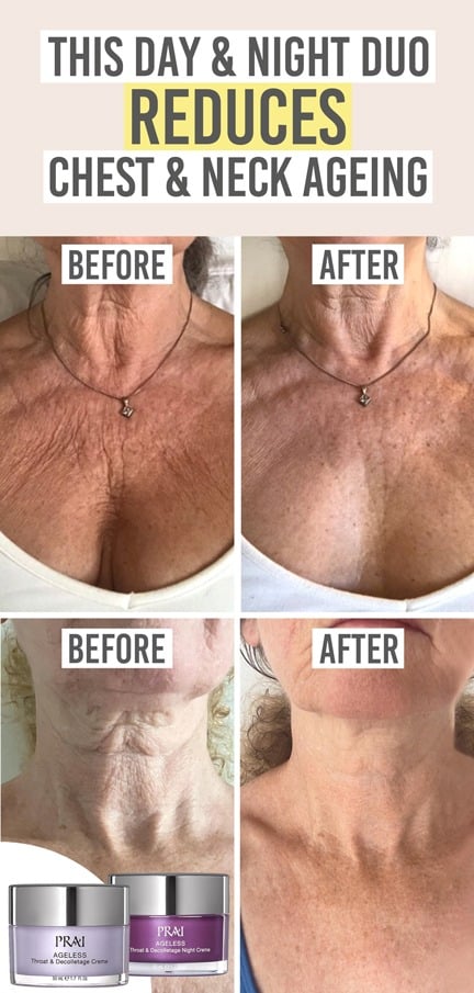 Prai Ageless Throat & Decolletage Day & Night Cream Duo - Beauty and the Boutique - This day & night duo reduces chest & neck ageing