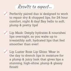 Radical Skincare Lip Recovery Mask and Rose Lip Luster Gloss Duo results to expect
