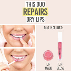 Radical Skincare Lip Recovery Mask and Rose Lip Luster Gloss Duo