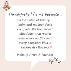 Ruby Hammer Deep Nude Lip Serum Balm - hand-picked by Makeup Artist Katie for its chic shade that works with every outfit, plus its ability to tackle dry lips.