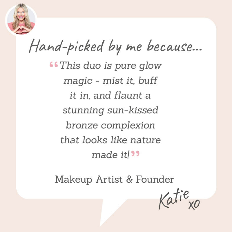 Sontse Tan Mist & Blending Brush Duo – Hand-picked by Katie for a flawless, sun-kissed bronze glow that looks completely natural.