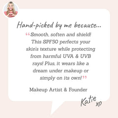 SOS SPF50 Sun Cream for Face and Neck - hand-picked by Makeup Artist Katie because of its skin smoothing and softening properties, plus it works well under makeup!