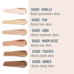 SOSU Cosmetics CC Me In SPF45 Foundation all shade swatches