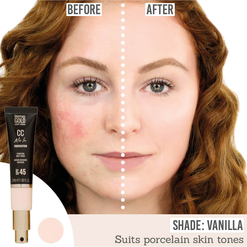 SOSU Cosmetics CC Me In SPF45 Foundation on porcelain skin