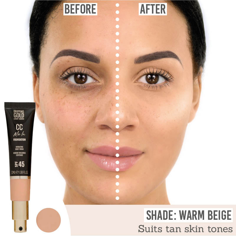 SOSU Cosmetics CC Me In SPF45 Foundation on tan skin