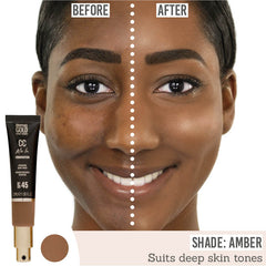 SOSU Cosmetics CC Me In SPF45 Foundation on deep skin