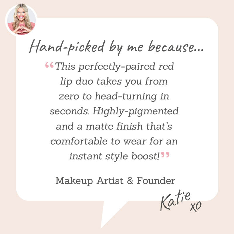 SOSU Perfect Red Lip Duo - Hand-picked by Katie for being the perfect stylish red duo with a matte yet comfortable formula!