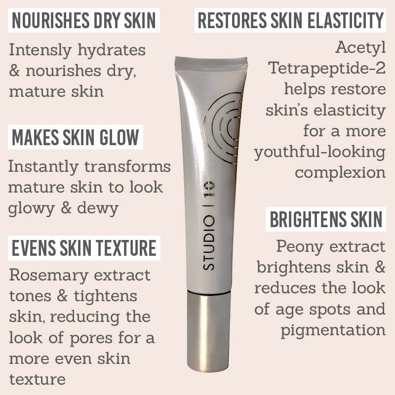 Studio 10 Hydra Peptide Fusion Daily Defence SPF30 Moisturiser - nourishes dry skin, restores skin elasticity, makes skin glow, evens skin texture, brightens skin