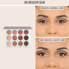 Vani-T Nude Eyeshadow Palette on medium skin