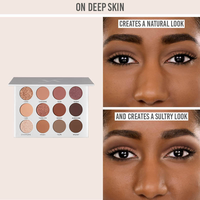 Vani-T Nude Eyeshadow Palette on deep skin